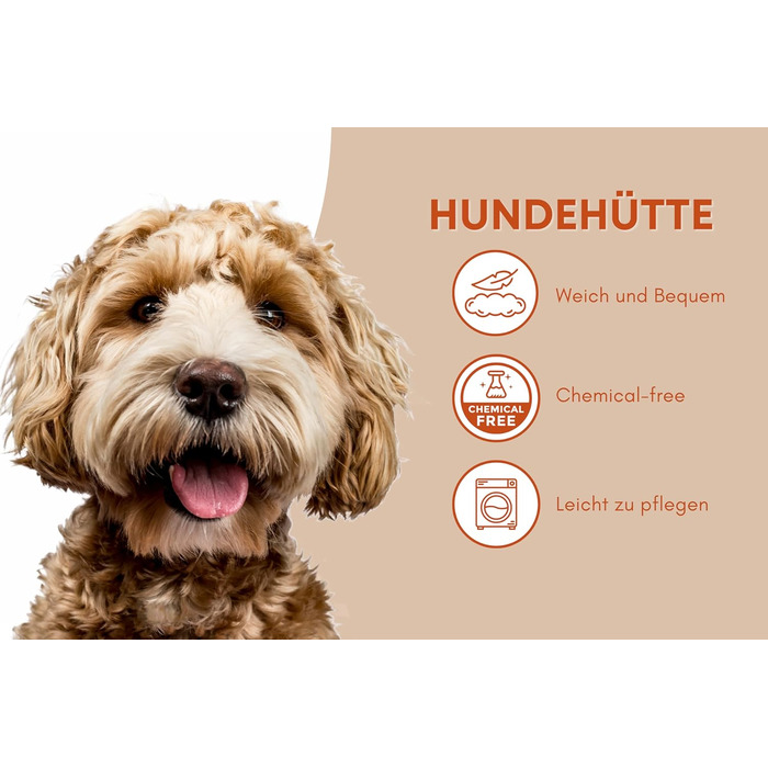 Будка для собак ODOLPLUSZ Hundehütte, сіра, Cord, розмір M - комфортна, зручна, для собак та котів