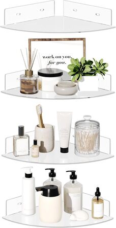 Настінні полиці Upsimples, 4 шт., білі, без свердління, 38x10 см, для ванної, спальні та кухні