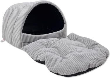 Будка для собак ODOLPLUSZ Hundehütte, сіра, Cord, розмір M - комфортна, зручна, для собак та котів