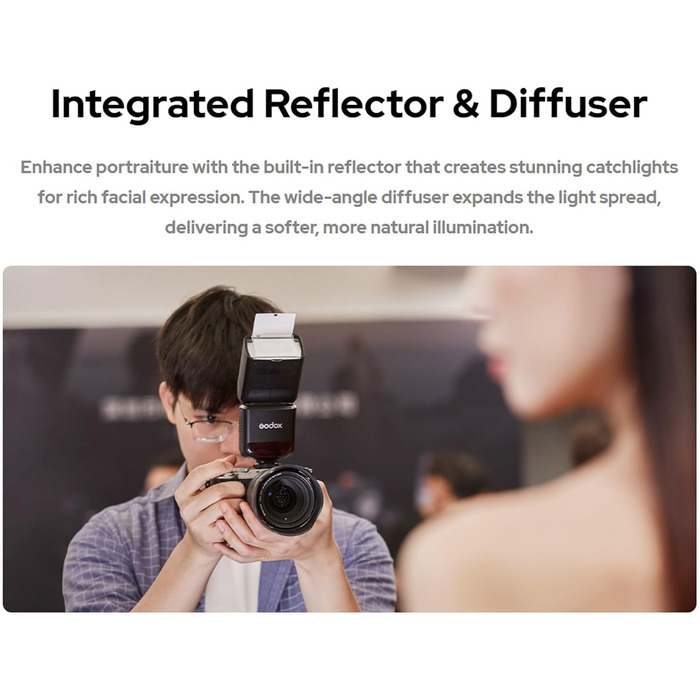 Спалах для камери Godox TT520III, швидка зарядка 1.8с, 400x потужність, сумісний з Canon, Nikon, Panasonic, Olympus, Pentax (без TTL)