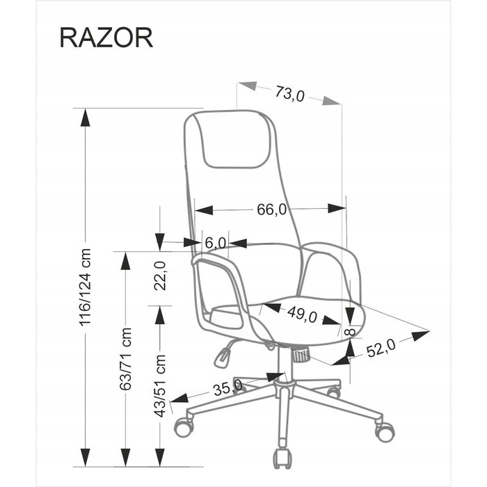 Офісне крісло RAZOR бежеве, обертове, з функцією Multi-block