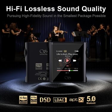Shanling M0s: MP3-плеєр DAC Hi-Fi, портативний аудіопрогравач з підтримкою SD до 2TB, Bluetooth 5.0, 3.5mm/Type-C