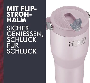 Термос REFRESHING SERIES з подвійними стінками, 850 мл, з трубочкою та ручкою (Лаванда Матова)