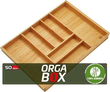 Бамбуковий органайзер для столових приборів Orga-Box 3, 7 відділень, для шухляди 80 см (473x697 мм), дерев'яний лоток для кухонь Nobilia з серпня 2012