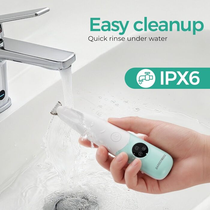 Професійний тример для собак, котів та інших тварин BarberBoss QR-9001 з LED-дисплеєм, безшумний, USB-зарядка, для грумінгу обличчя