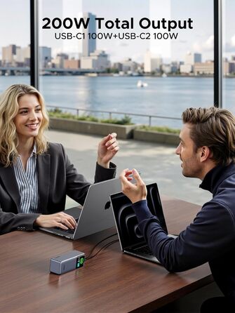 Power Bank UGREEN Nexode 25000mAh 200W з 3 портами, цифровим дисплеєм, USB-C PD 3.1, сумісний з iPhone, Galaxy, MacBook, Dell