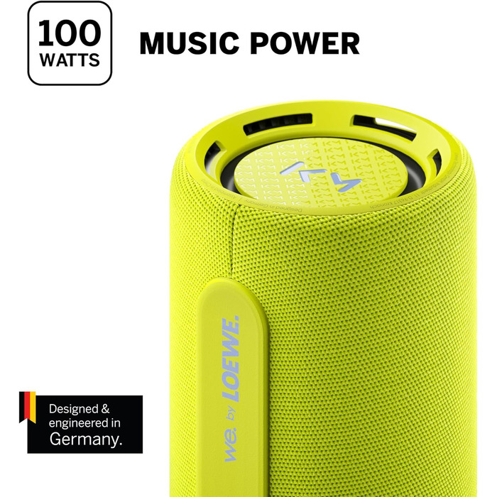 Loewe We. HEAR pro: Портативна Bluetooth колонка 60W, водостійка, з акумулятором до 17 годин, для дому та вулиці (неоновий колір)