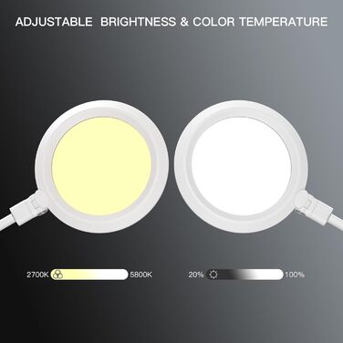 LED лампа настільна з регулюванням яскравості, 4 режими кольору, 18W для відеоконференцій, офісу та дому (матова біла)