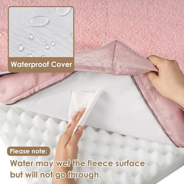 Ортопедичне ліжко для собак середніх порід EHEYCIGA 89x58x9 см, м'яке, миється, рожеве