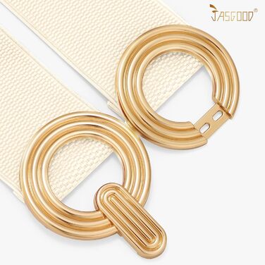 Жіночий широкий еластичний пояс JasGood з блискавкою, бежевий, розмір S (60-70 см)