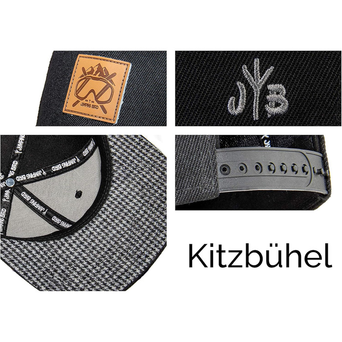 Кепка бейсболка Jumping Bird • Унісекс • Знімний козирок • Регульована • Чорна