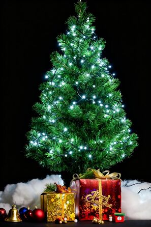 Льо́дова гірлянда LED WISD 23м, 200 LED, 12 режимів, димер, таймер, EU-штекер - декор для ялинки, балкона, кімнати, саду (білий, 1000 LED)