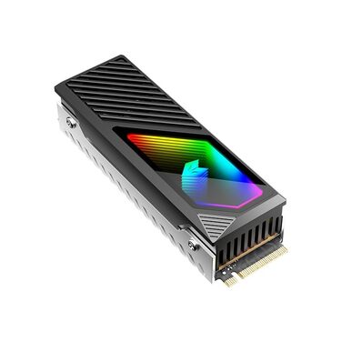 Радіатор охолодження M.2 NVMe SSD Baotkere з RGB підсвічуванням та вентилятором, чорний