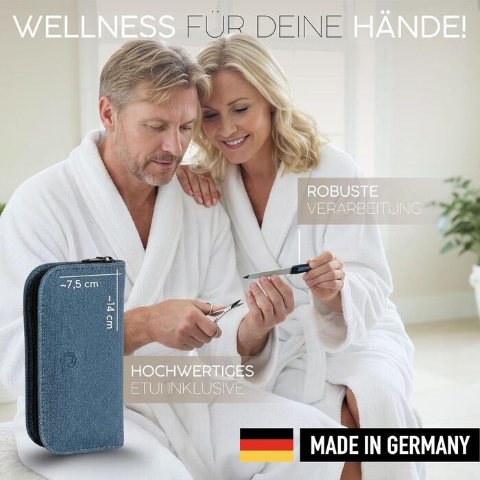 Набір для манікюру Solingen marQus: 6 предметів з нержавіючої сталі в м'якому кейсі з джинсової тканини