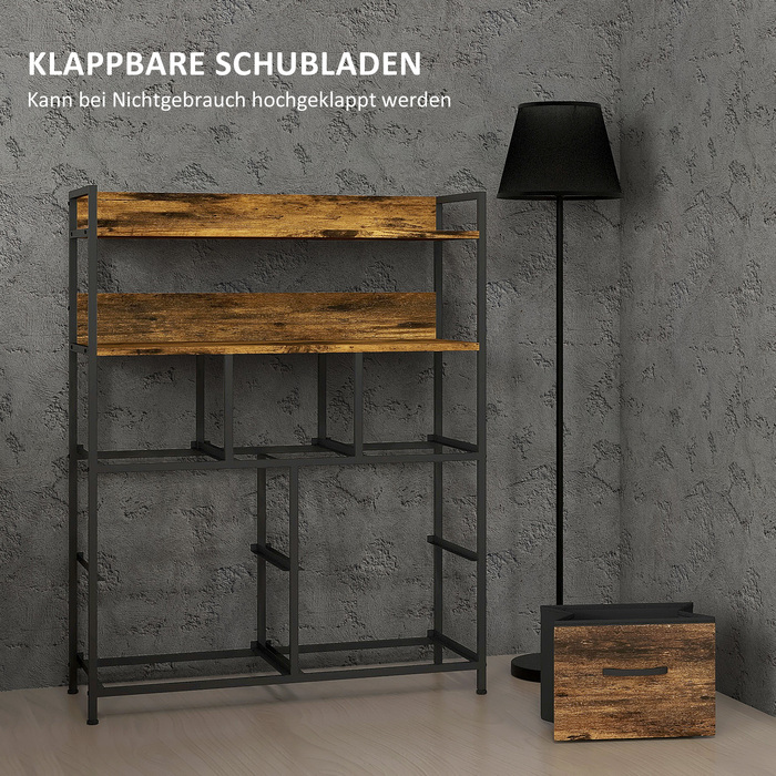 HOMCOM 7-Drawer Fabric Storage Chest of Drawers, Storage Cabinet, Dresser with 2 Shelves, Steel Frame for Bedroom, Living Room, Rustic Brown | Aosom