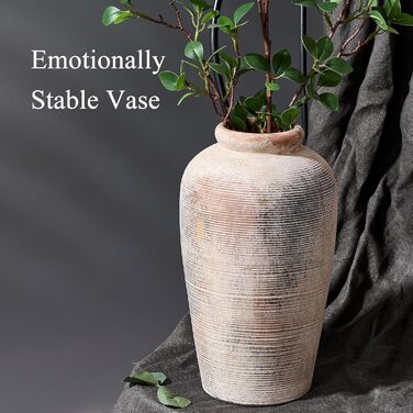 Велика керамічна ваза ручної роботи, 28 см, мінімалістична ваза в стилі ф armhouse для декору дому, вітальні, полиці, входу, весілля, декору столу, сірого кольору