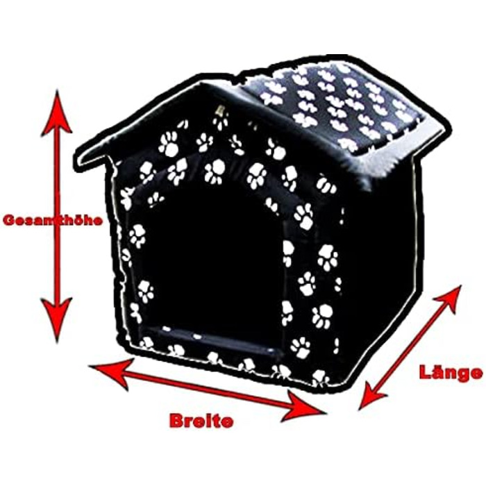 Будка для собак R.G. з ліжком та ковдром, сірого кольору (47x44x48 см)