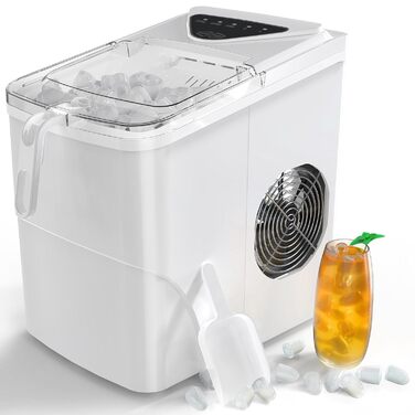 Машина для приготування льоду Mini Portatile, 15 кг/24 год, компактна, швидка (6 хв), самоочисна для дому, 35 x 27 x 38 см