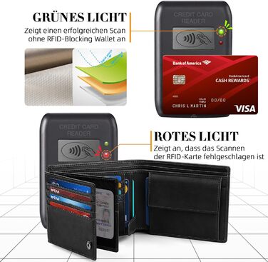 HOCRES Men's Wallets Multi-Functional RFID Blocking Leather Slim Wallet with 15 Card Slots, 2 Bill Compartments, and 2 ID Windows Minimalist Wallets for Men with Gift Box