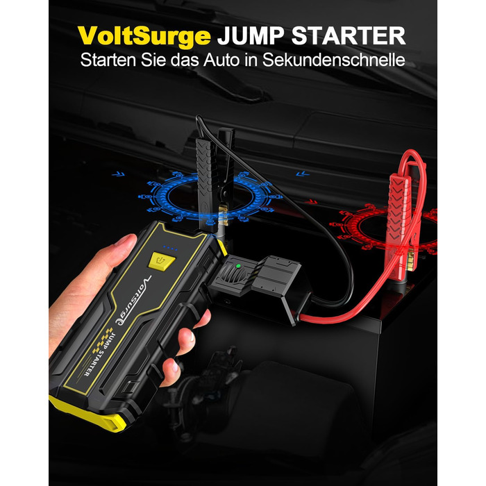 Powerbank Starthilfe 4000A: Зарядний пристрій для автомобіля 12V, Jump Starter, компактний та портативний