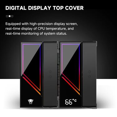 Система водяного охолодження CPU TZMRIT KF620 DGT з дисплеєм температури, 265W TDP, для Intel LGA 1700/1200/115X/1851/1366/2011 та AMD AM4/AM5