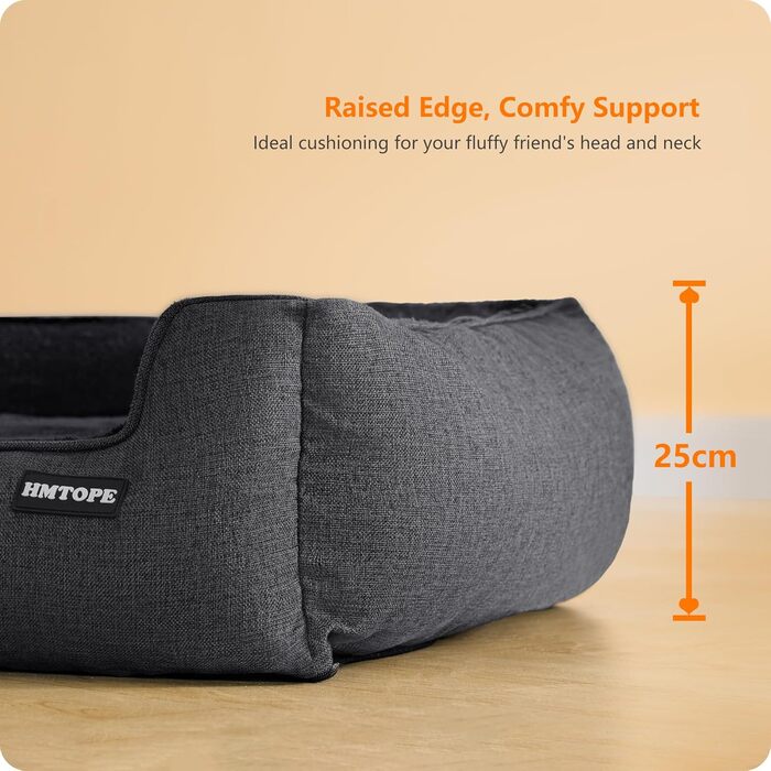 Крісло-ліжко для собак HMTOPE, 90 x 75 x 25 см, темно-сірий колір, знімний та пральний чохол