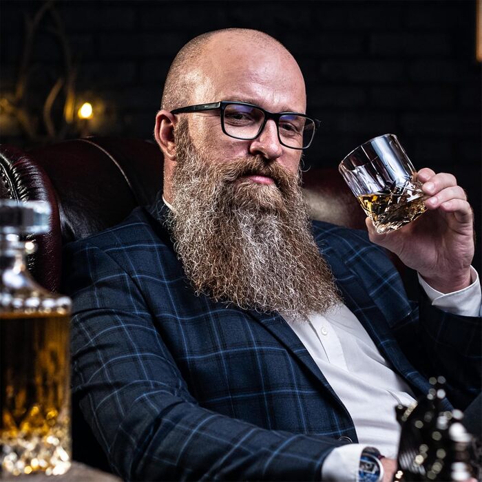 Набір для віскі WHISISKEY: 18 каменів та щипці - подарунок для чоловіка, аксесуари для віскі, багаторазові кубики льоду