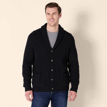 Кардиган чоловічий з коміром-шарфом Amazon Essentials, довгі рукави, чорний