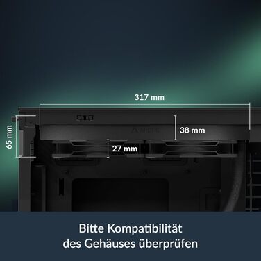 ARCTIC Liquid Freezer III Pro 280 - Помпа водяного охолодження ПК, AIO CPU, 2x140 мм, чорний