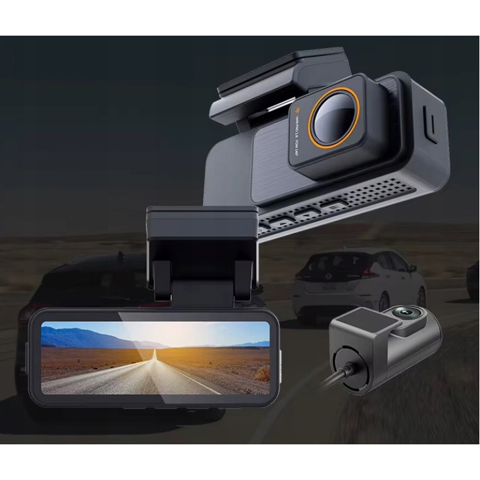 Автомобільний відеореєстратор Fastcam M9 4K UHD з Wi-Fi, кутом огляду 170° та задньою камерою