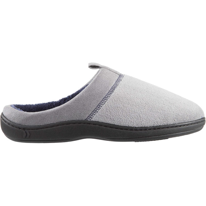 Тапочки чоловічі Isotoner з піною Memory Foam та підошвою для дому та вулиці (Large, Microterry Ash)