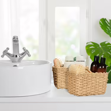 Relaxdays Woven Storage Basket 3-Piece Set