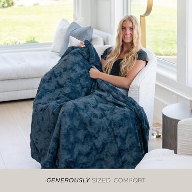 Плед з штучного хутра GRACED SOFT LUXURIES, теплий, м'який, сірий, розмір L (127 x 152,4 см)