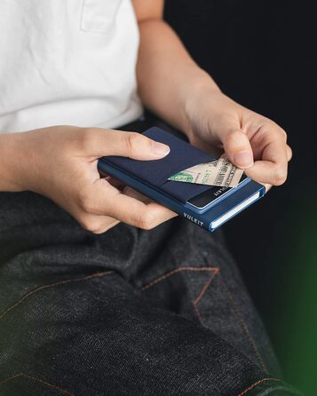 Чоловіче картхолдер VULKIT з RFID захистом: компактний гаманець для 5-7 карт та банкнот (Marine)