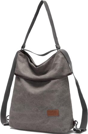 Жіночий рюкзак-сумка Travistar Canvas великий, сірий – антизлодій, для міста, офісу, подорожей