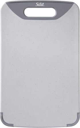 Silit Cutting Board Plastic Set, 2-Piece, Kitchen Board with Juice Groove, Hanging/Carrying Handle, 2 Sizes, Blade-Friendly