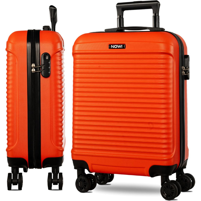NOWI® Las Palmas: Компактний валіза на колесах 55x40x20 см (34л), помаранчевий, підходить для Ryanair, Lufthansa та інших авіакомпаній. Розмір M