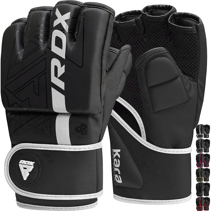 Боксерські рукавички RDX Profi MMA: шкіряні, для тренувань, спарингу, кікбоксингу, муай-тай, чорні, чоловічі, розмір XL