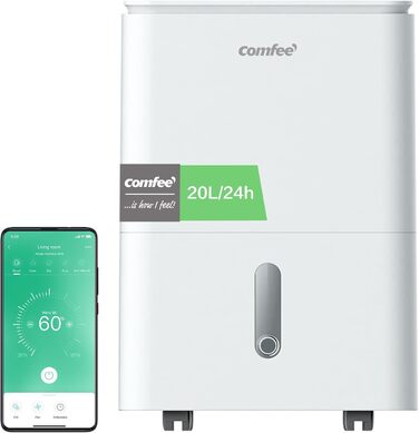 Зволожувач повітря Comfee 30л/24г, для квартири, ванної кімнати та підвалу, з таймером та іонізатором