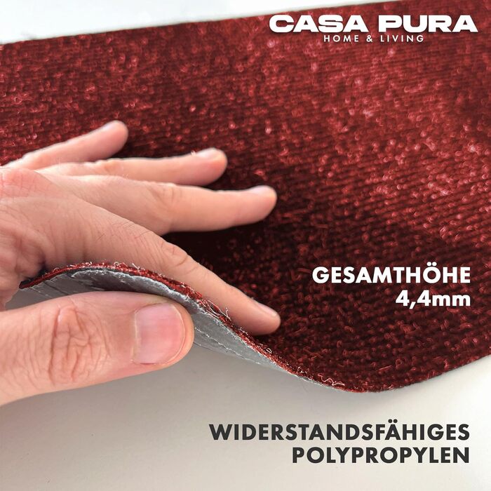 Casa Pura Non-Slip Stair Treads - 15 Piece Set - Adhesive Backed, Indoor Stair Carpet for Steps (Leipzig, Half Round)