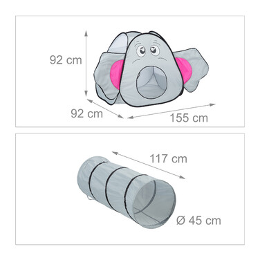 Relaxdays Pop-Up Elephant Play Tent