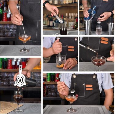 Набір для коктейлів Esmula 550/750 мл, 12 предметів, нержавіюча сталь, професійний набір бармена, подарунок для чоловіків та жінок, стильний набір для домашнього бару + буклет з рецептами