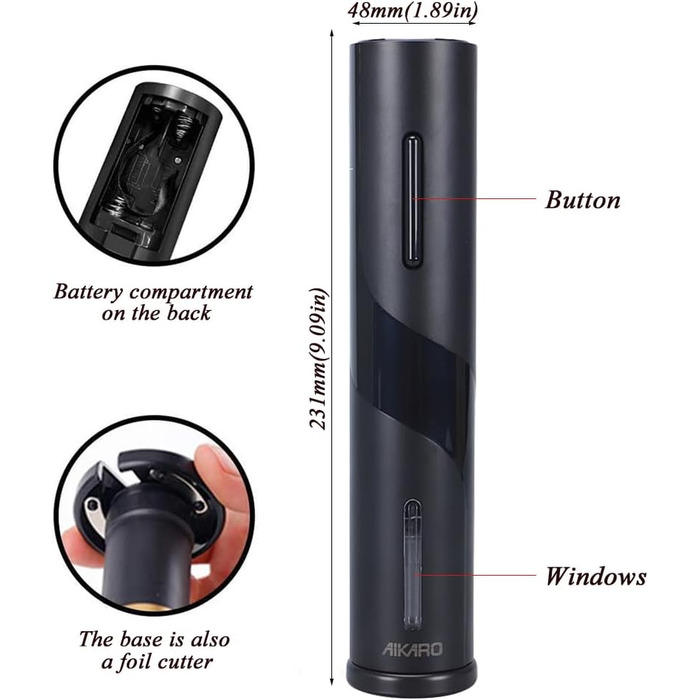 Електричний відкривач вин Aikar - автоматичний електрокорокензер, перезаряджається