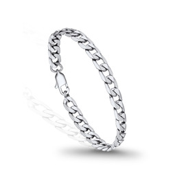 Чоловічий браслет-ланцюг PROSTEEL з нержавіючої сталі, класичний панцирний стиль, сріблястий, 19 см, ширина 6 мм