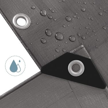 280g/m² Cover Sheet Fabric Sheet 4x4m made of PE [without recovered materials], waterproof and reinforced tarpaulin for garden furniture, pool, car, trampoline, with 16m rope for securing.