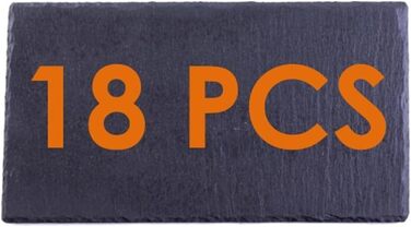 Набір з 18 сланцевих тарілок для десертів і суші, чорний, 30x15 см, сервірувальні підноси