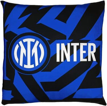 Декоративна подушка Inter для вітальні, чорна/синя, з логотипом і написом, унісекс, універсальний розмір