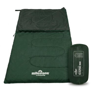 Легкий спальний мішок Milestone Camping для кемпінгу, подорожей та фестивалів, зелений