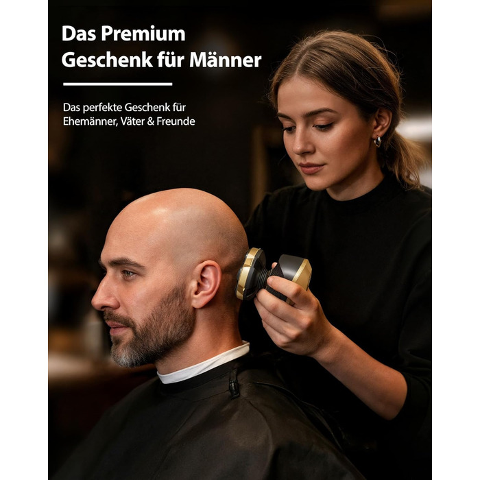 Машинка для стрижки волосся чоловіча електрична 5-в-1 Titan (Gold) IPX7, USB-C, LED-дисплей