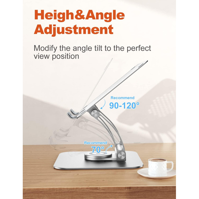 Adjustable Laptop Stand with 360° Rotation - Ergonomic Desk Stand for 10-17